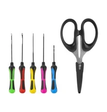 Набор из титановых игл и ножниц Korum Ti Baiting Tool & Scissor Set