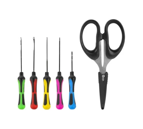 Набор из титановых игл и ножниц Korum Ti Baiting Tool & Scissor Set