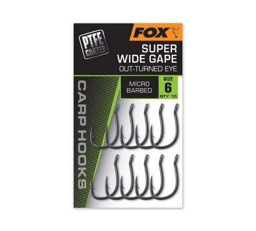Крючки с широким зевом и выгнутым наружу ушком FOX Super Wide Gape Out-Turned Eye