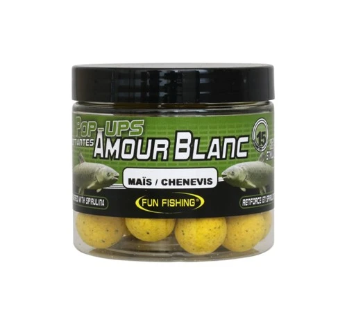 Бойлы плавающие Fun Fishing Amour Blanc Pop-Ups Mais-Chnevis 15mm