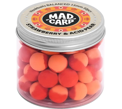 Бойлы насадочные Mad Carp Baits Balanced Strawberry & Acid Pear