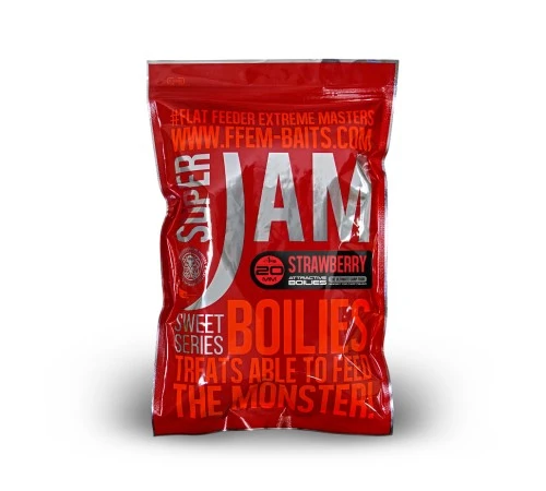 Бойлы тонущие FFEM Super Jam Boilies Strawberry 20mm