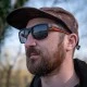 Поляризационные солнцезащитные черно-оранжевые очки Fox Collection Black Orange Shades - Grey Lens