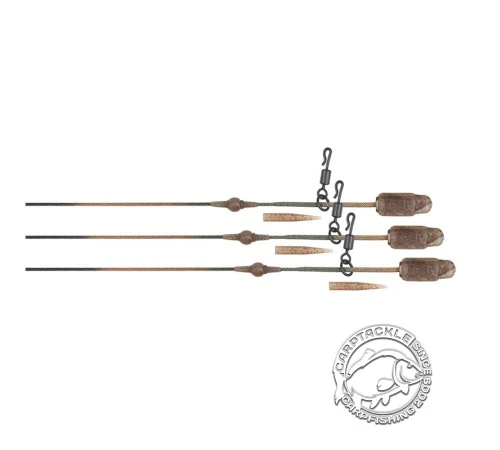 Готовые ледкоры с безопасной клипсой для вертолета FOX EDGES 50lb х 3шт Leadcore Heli-Clip Rig