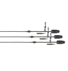 Готовые ледкоры с безопасной клипсой для вертолета FOX EDGES 50lb х 3шт Leadcore Heli-Clip Rig