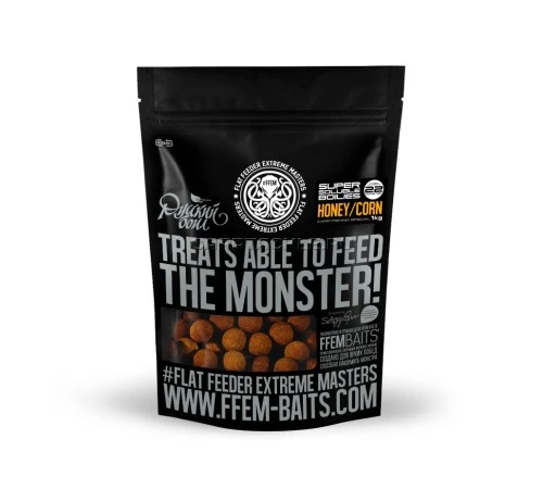 Растворимые бойлы 22мм FFEM Soluble Boilies Honey Corn 22mm 1kg Мед в Кукурузе