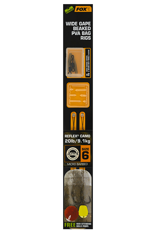 Готовые поводки Fox Edges Wide Gape Beaked PVA Bag Rigs