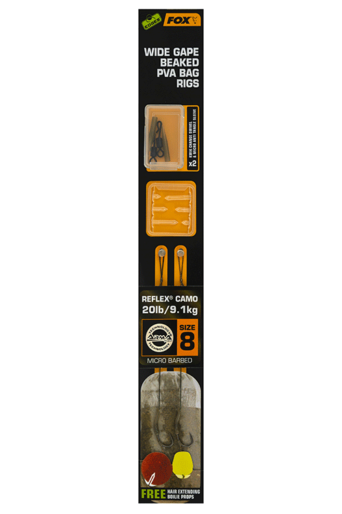 Готовые поводки Fox Edges Wide Gape Beaked PVA Bag Rigs